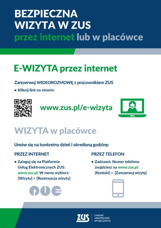 Plakat e-wizyta ZUS