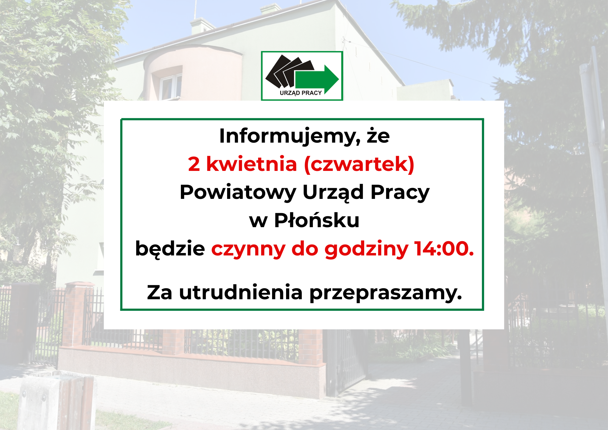 Czwartek do 14 godziny